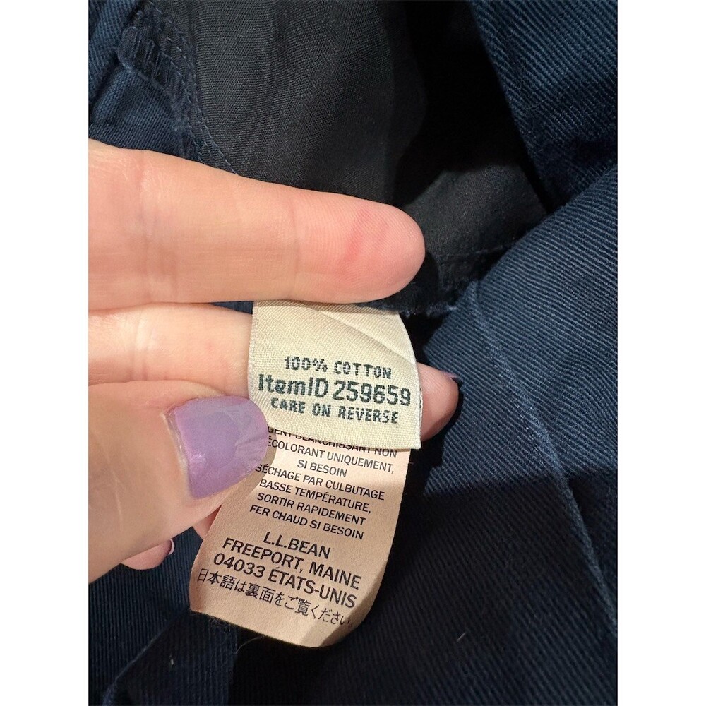 L.L.Bean Favorite Fit Womens Size 16 Navy Blue Straight Leg Flat Front 30 - Picture 8 of 10
